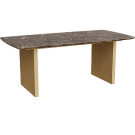 Perspective view of Jara Natural Marble Top Dining Table