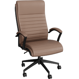 Perspective view of Branson Light Brown Leather Executive Office Chair With Wheels