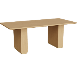 Perspective view of Cousteau Natural Oak Wood 79 Rect Dining Table