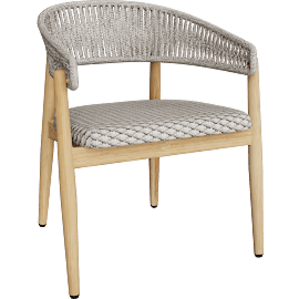 Perspective view of Talia Outdoor Teak Dining Chair