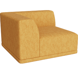 Perspective view of Faible Deep Depth Corner Chair