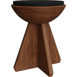 Perspective view of TOLO SIDE TABLE, WALNUT/BARE LAVA STONE