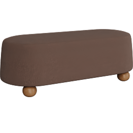 Perspective view of Mell Bench, Brown Boucle