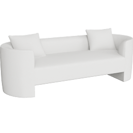 Perspective view of Elora 3 Seater Sofa White Boucle