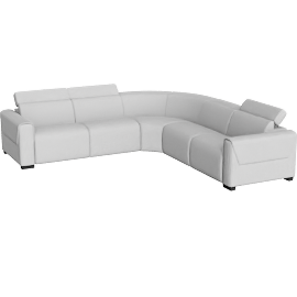 Perspective view of Elgin Cloud Chenille 124 5 Piece Modular Power Reclining Sectional with Power Headrests & Charging Ports