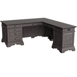 Perspective view of Franklin L-Shaped Executive Desk