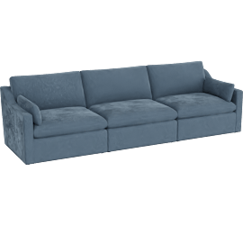 Perspective view of Adelina 124 3 Piece Sofa, Nordic Blue
