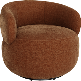 Perspective view of Velora Swivel Chair, Rusty orange