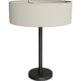 Perspective view of Cohen lamp, 18h, Satin black/white shade