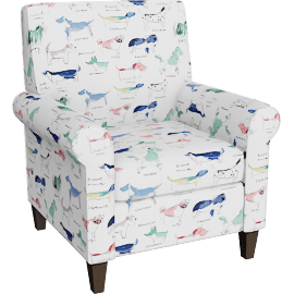 Perspective view of Bixler White Accent Chair