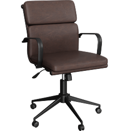 Perspective view of Moby Brown II Low Back Office Chair With Wheels