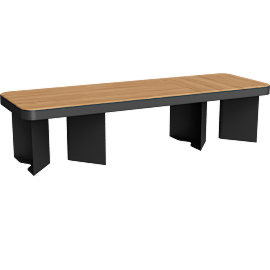 Perspective view of Cohort Trio Bench - 1755w x 585d x 420h