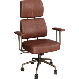 Perspective view of Align Brown Office Chair, Ergonomic, Swivel, High Back, Adjustable