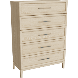 Perspective view of Slenne Natural 5 Drawer Chest