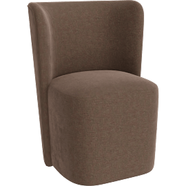 Perspective view of Cocora Dining Chair with Wheels Taupe