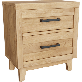 Perspective view of Ranier Natural II 2 Drawer Nightstand