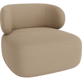 Perspective view of Lilo Swivel Lounge Chair Beige Velvet