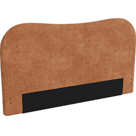 Perspective view of Curve Dipped Rust King Uph Headboard