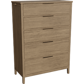 Perspective view of Cenna Brown 4 Drawer Chest