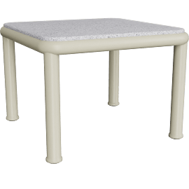 Perspective view of Campus Outdoor Side Table, Pebble Grey