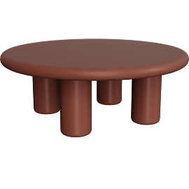 Perspective view of EARTH COFFEE TABLE, TERRACOTTA
