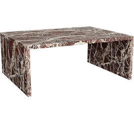 Perspective view of Obsidian Rouge Coffee Table