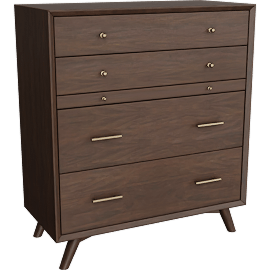 Perspective view of Springbrook Walnut 4-Drawer Chest