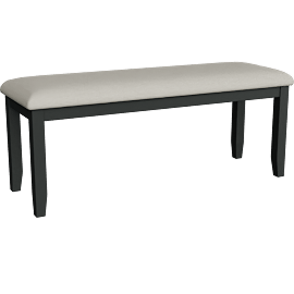 Perspective view of Folio Black + Brown Wood 47 Dining Bench, Entryway