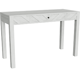 Perspective view of Baylor 48 1-Drawer Storage Writing Computer Desk, White