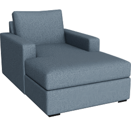 Perspective view of Araceli II French Blue Chaise Lounge
