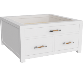 Perspective view of Palisades Coffee Table Wht