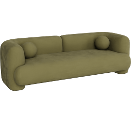 Perspective view of Vetra 3 Seater Sofa, Thyme