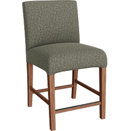 Perspective view of Garten Green 24 Upholstered Armless Counter Height Stool