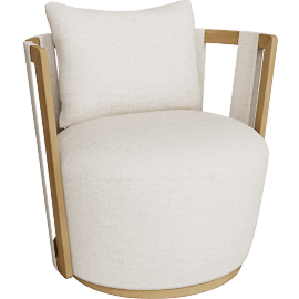 Perspective view of Equinox Swivel Chair, Beige