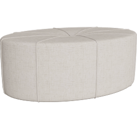 Perspective view of Ferris Cream Oval Ottoman