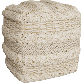 Perspective view of Rune Cotton Pouf