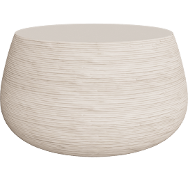 Perspective view of Eden Outdoor Round Coffee Table, Linen