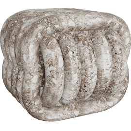 Perspective view of Jasper Knot Indoor / Outdoor Accent Stool, Faux Marble Indoor