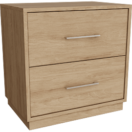 Perspective view of Stella 2 Drawer Nightstand With USB, Natural