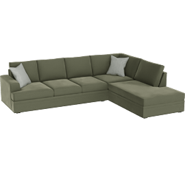 Perspective view of Bonaterra II Forest Green 127 2 Piece Sectional With Left Arm Facing Sofa & Right Arm Facing Corner Chaise