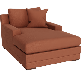 Perspective view of Everett II 63 Rust Chaise Lounge