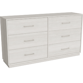 Perspective view of Stella 6 Drawer Dresser, White