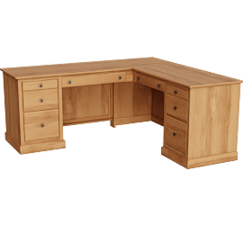 Perspective view of Cartwright Executive Desk Prairie