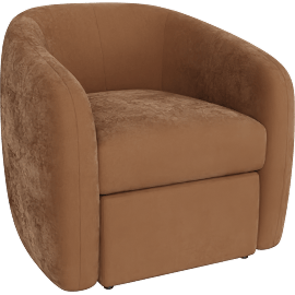 Perspective view of Kiko Modern Chair & Nesting Ottoman Set, Copper