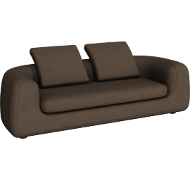 Perspective view of Americano Sofa, 95" Standard, Pecora Chocolate