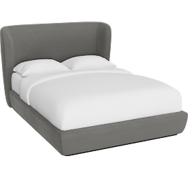 Perspective view of Stay Bed, Queen, Spitfire Velvet Dove