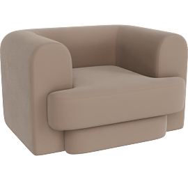Perspective view of Form Camel Brown Oversized Chair