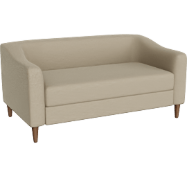 Perspective view of Caprice Beige Brown 61 Settee