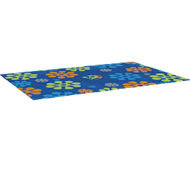 Perspective view of RUG-PREP-FLOWERS-RECT 6'X9'