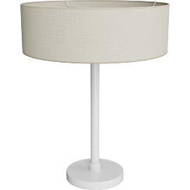 Perspective view of Cohen lamp, 18h, Satin white/white shade